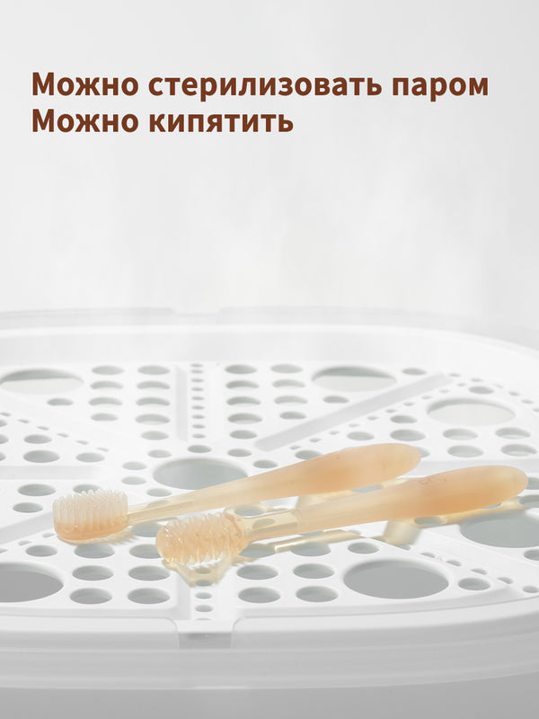 Набор для новорожденных из щетки для молочных зубов и скребок для языка, 0–18 мес