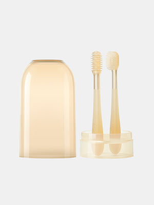 Набор для новорожденных из щетки для молочных зубов и скребок для языка, 0–18 мес